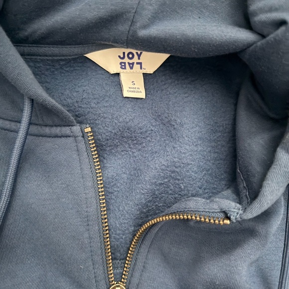 JoyLab Blue Crop Zip-Up Hoodie - Picture 3 of 5